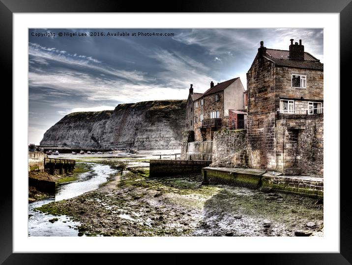 Staithes Harbour Framed Mounted Print by Nigel Lee