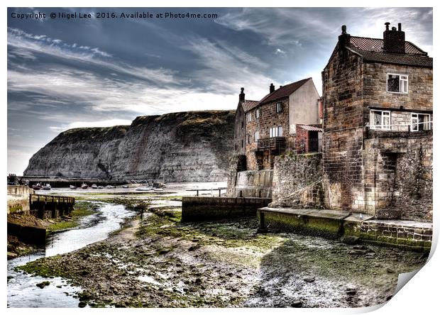 Staithes Harbour Print by Nigel Lee