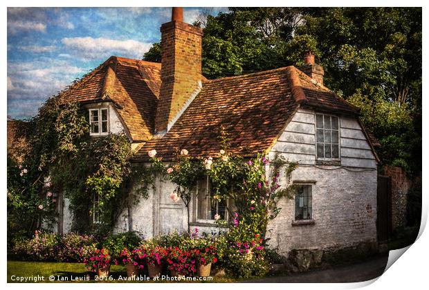 A Chiltern Cottage Print by Ian Lewis