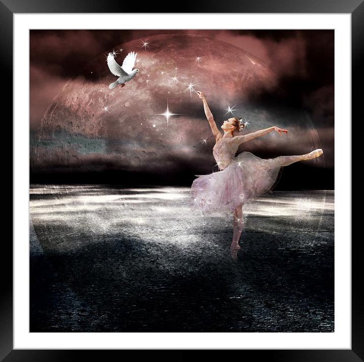 dancing with doves Framed Mounted Print by sue davies