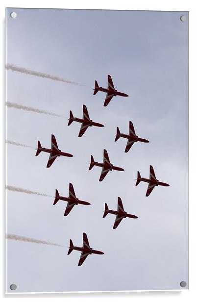 Red arrows in diamond nine formation Acrylic by Ian Middleton