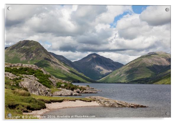 Wastwater and Great Gable Acrylic by Graham Moore