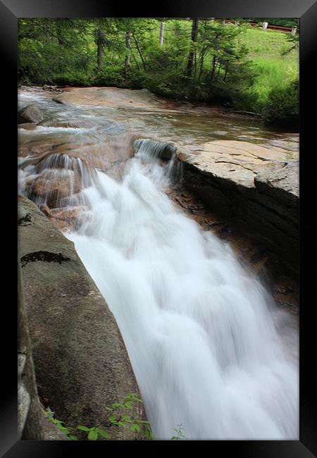 Spring time water fall Framed Print by Jean Scott