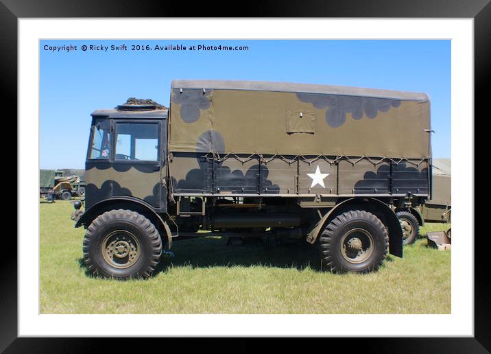American World War Truck Framed Mounted Print by Ricky Swift