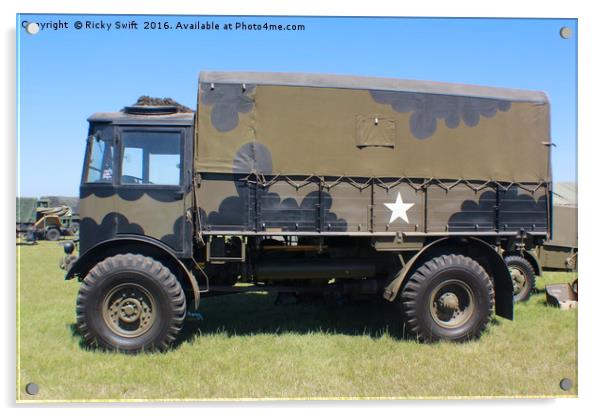 American World War Truck Acrylic by Ricky Swift