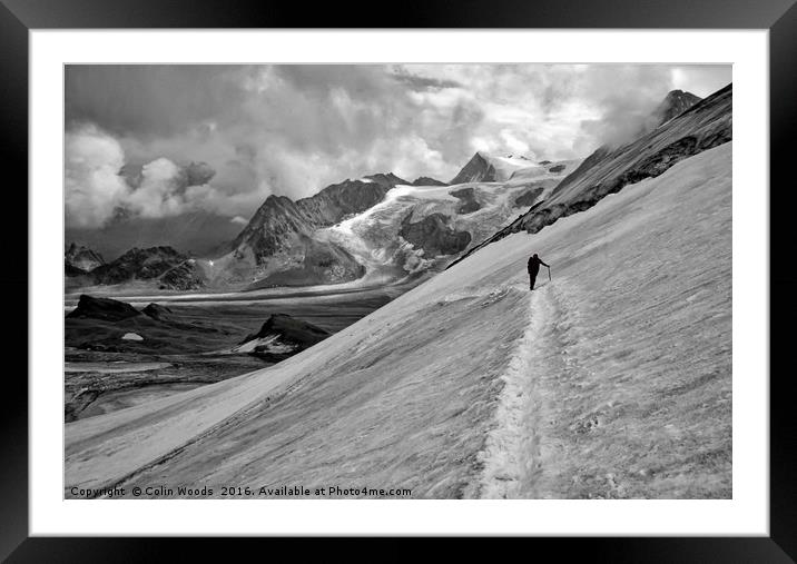 Climber in the Swiss Alps Framed Mounted Print by Colin Woods