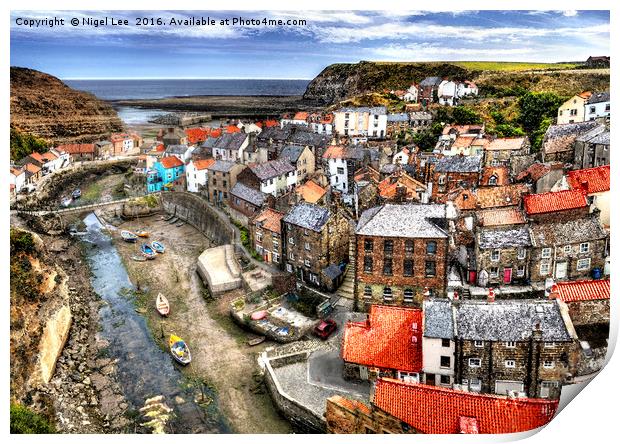 Staithes Harbour Print by Nigel Lee