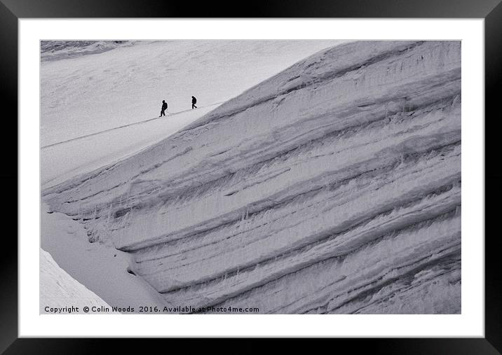 Climbers on the Allalinhorn Framed Mounted Print by Colin Woods