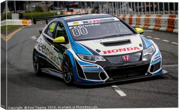 Honda racing car at Scotland's Ignition Festival o Canvas Print by Paul Tipping