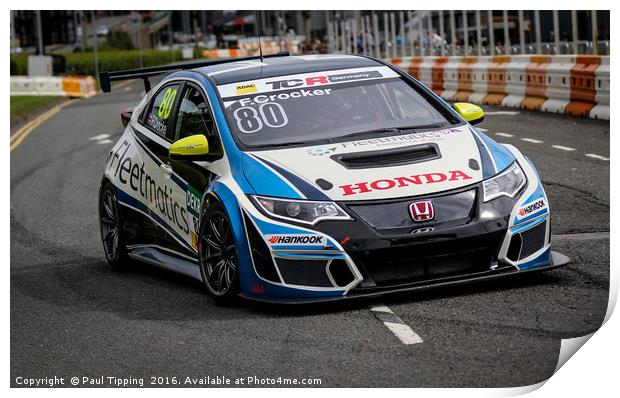 Honda racing car at Scotland's Ignition Festival o Print by Paul Tipping