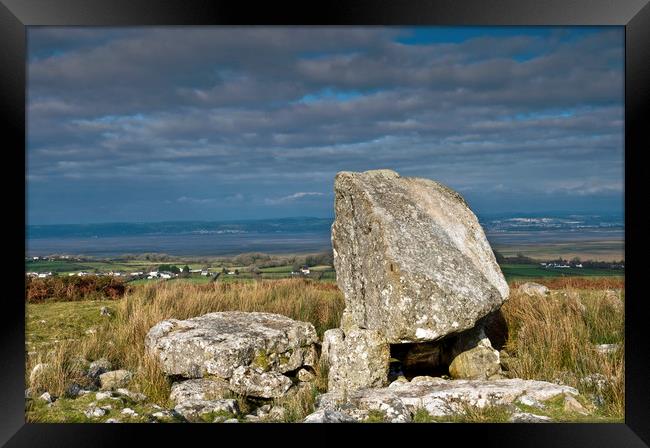 King Arthur's Stone on the Cefn Bryn Ridge Gower Framed Print by Nick Jenkins