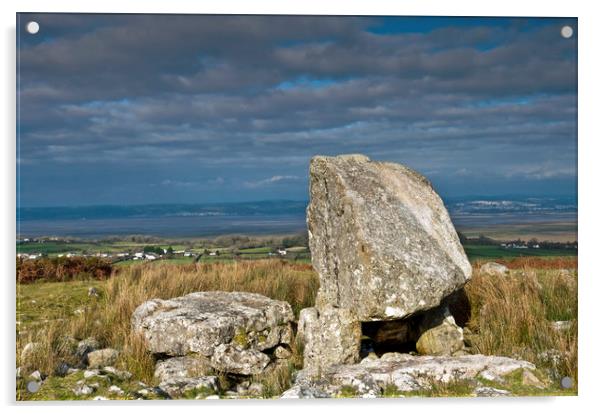 King Arthur's Stone on the Cefn Bryn Ridge Gower Acrylic by Nick Jenkins