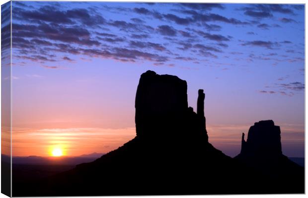 The Mittens at Sunrise, Monument Valley Canvas Print by Arterra 