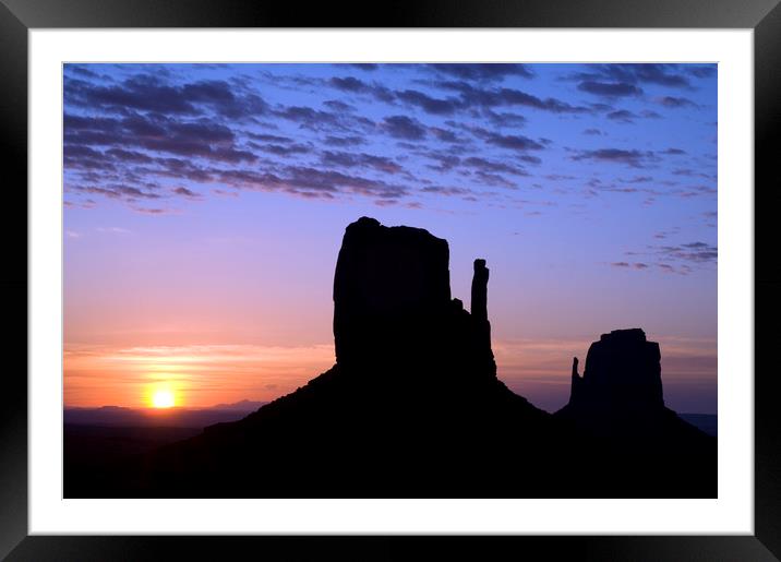 The Mittens at Sunrise, Monument Valley Framed Mounted Print by Arterra 
