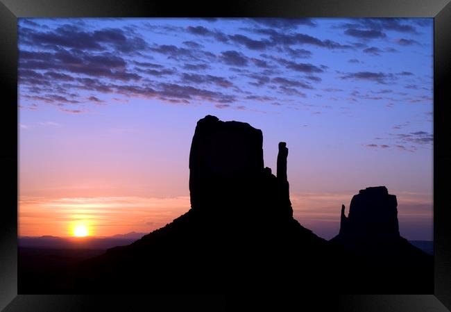 The Mittens at Sunrise, Monument Valley Framed Print by Arterra 