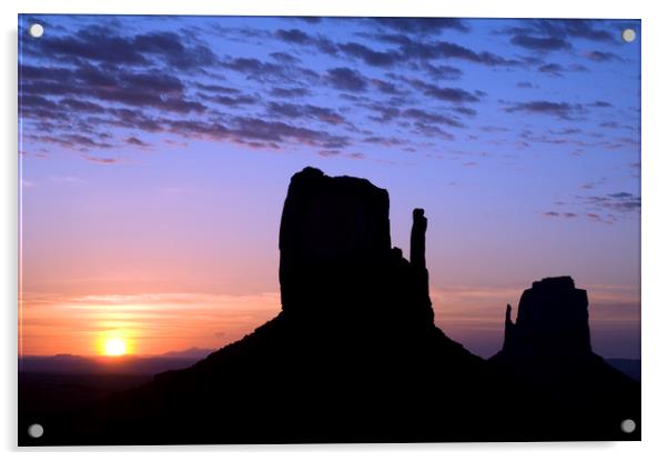 The Mittens at Sunrise, Monument Valley Acrylic by Arterra 