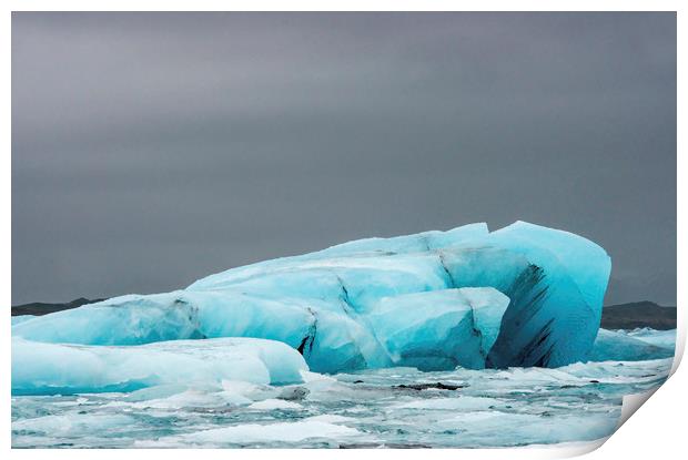 Jokulsarlon Iceberg Vatnajokull Iceland Print by Nick Jenkins
