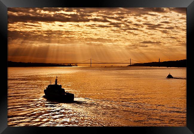 The 25th of April Bridge Framed Print by David Lewins (LRPS)