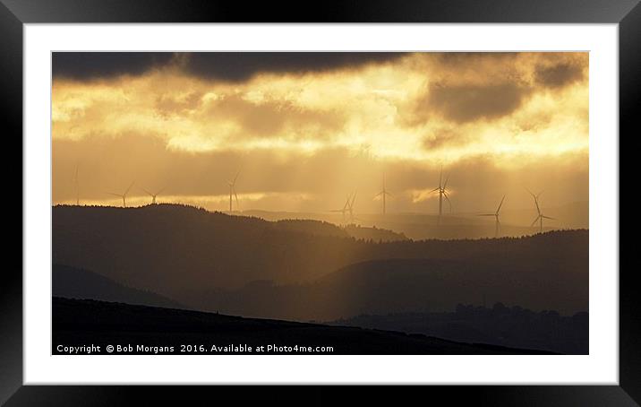 Turbine Sunset                                     Framed Mounted Print by Bob Morgans