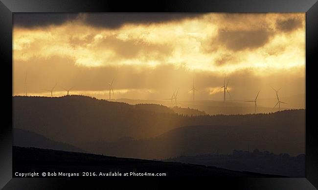 Turbine Sunset                                     Framed Print by Bob Morgans