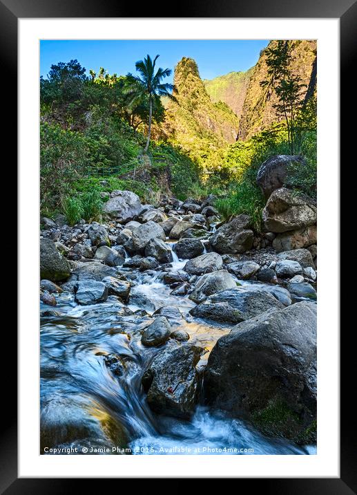 The Magnificent peak of the Iao Needle in Central  Framed Mounted Print by Jamie Pham