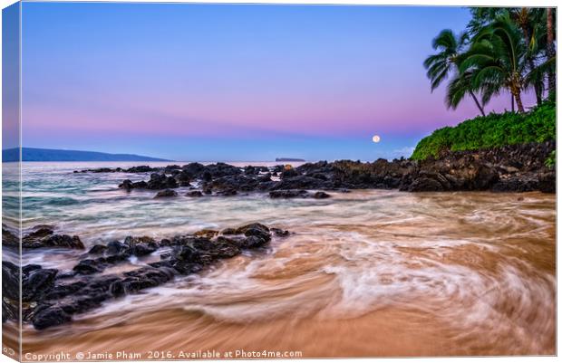 Sunrise over beautiful and secluded Secret Beach i Canvas Print by Jamie Pham