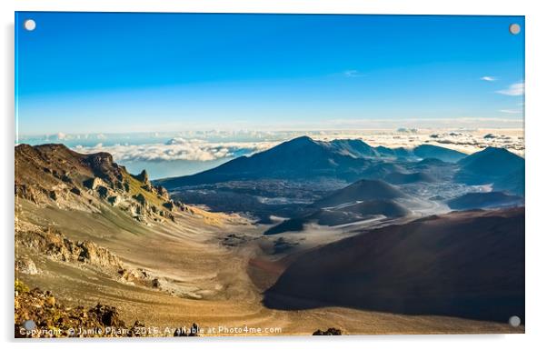 The summit of Haleakala Volcano in Maui. Acrylic by Jamie Pham