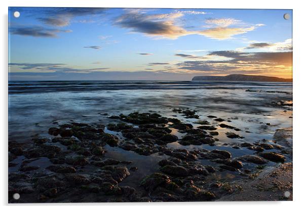 Low Tide at Brook Chine Acrylic by Simon Gladwin