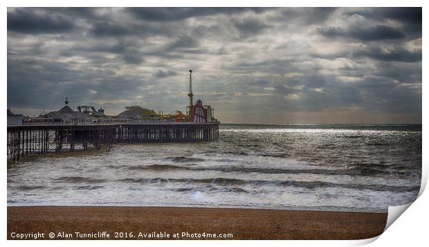 Brighton pier Print by Alan Tunnicliffe