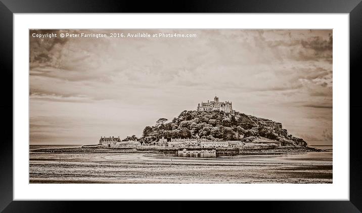 Old World Look St Michael's Mount Framed Mounted Print by Peter Farrington