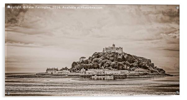 Old World Look St Michael's Mount Acrylic by Peter Farrington
