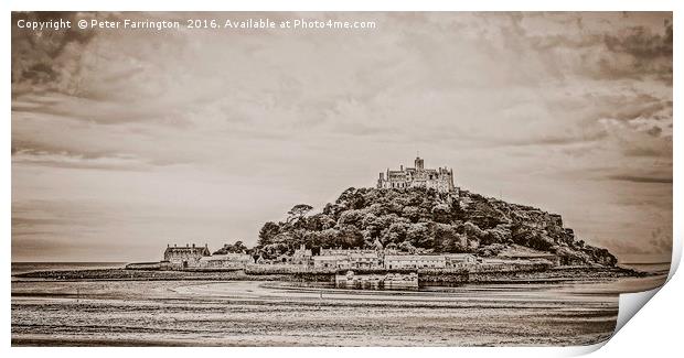 Old World Look St Michael's Mount Print by Peter Farrington