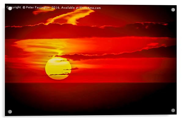 Cornish Sunset Acrylic by Peter Farrington