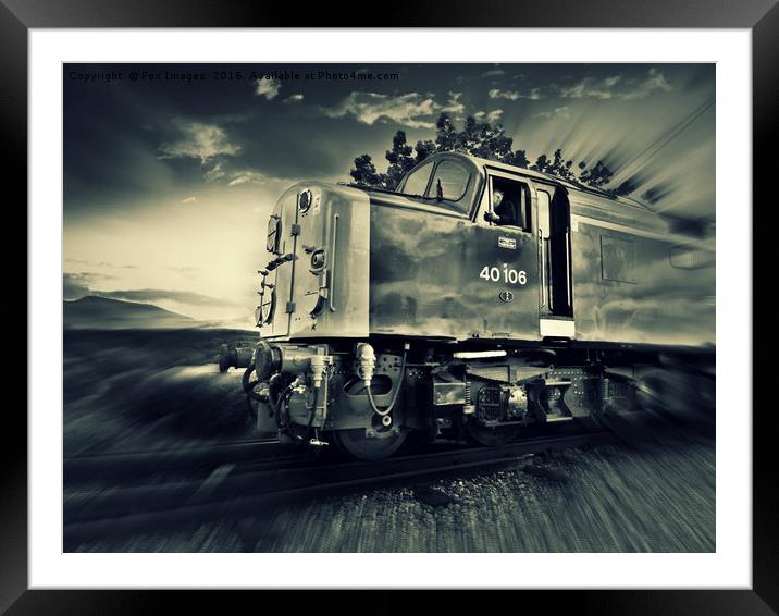 Diesel locomotive 40106 Framed Mounted Print by Derrick Fox Lomax