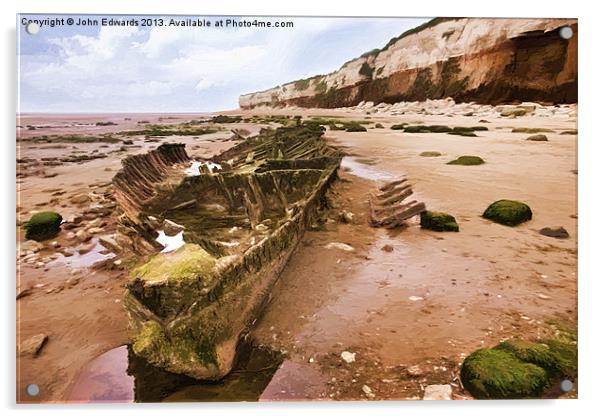 The Wreck of the Sheraton Acrylic by John Edwards