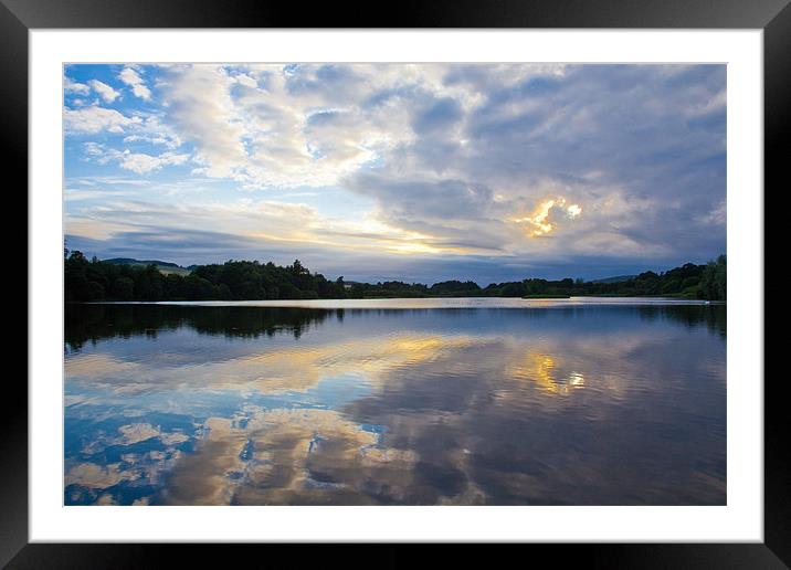 Sunset over Balgavies Loch, Forfar, Angus Framed Mounted Print by Douglas Kerr