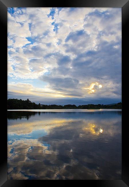 Sunset over Balgavies Loch, Forfar, Angus Framed Print by Douglas Kerr