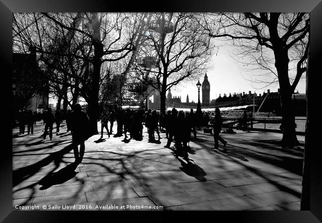 Southbank Shadows, London Framed Print by Sally Lloyd