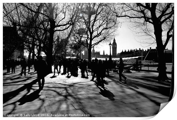 Southbank Shadows, London Print by Sally Lloyd