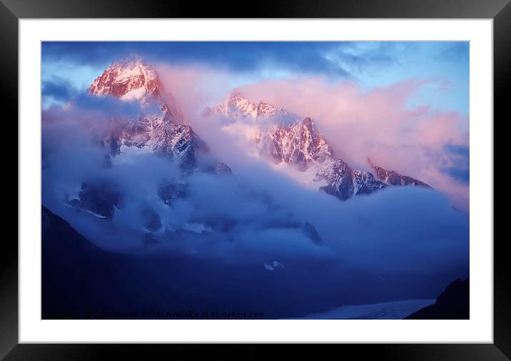 Clearing clouds on the Aiguille de Chardonnet Framed Mounted Print by Colin Woods