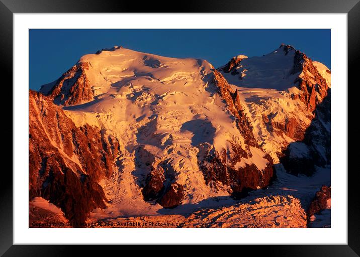 Sunset light on Mont Blanc du Tacul Framed Mounted Print by Colin Woods
