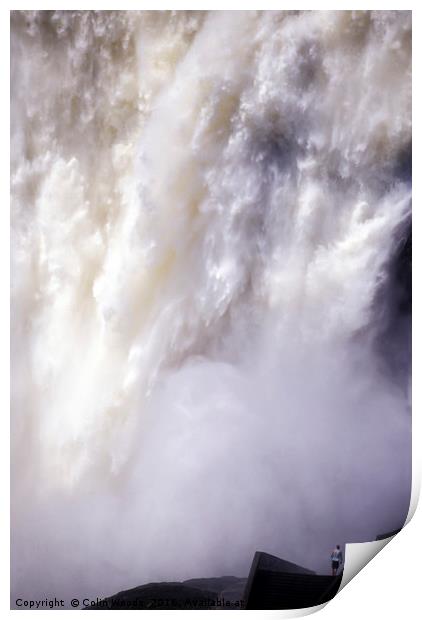 Spring melt water in Chute Montmorency Print by Colin Woods