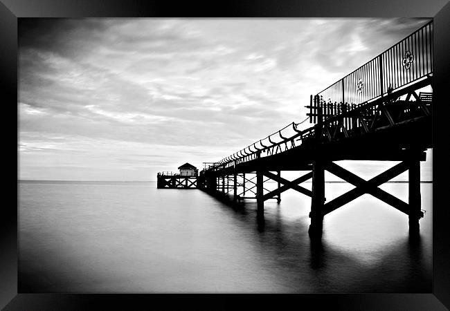 Totland Bay Pier, Isle Of Wight,Black and White Framed Print by Simon Gladwin