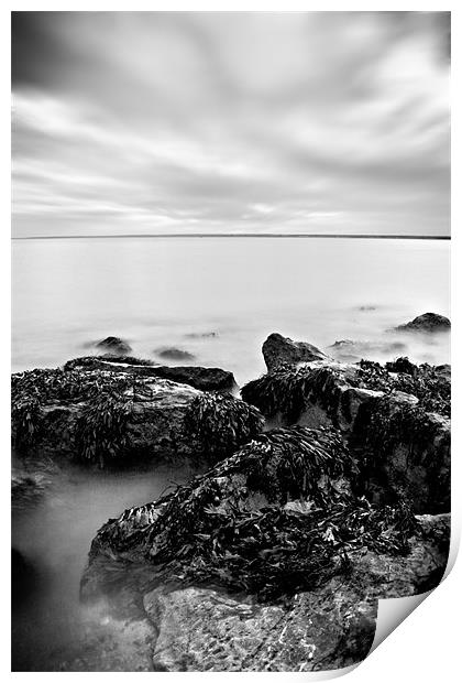 Totland Bay, Isle Of Wight, Black and White Print by Simon Gladwin