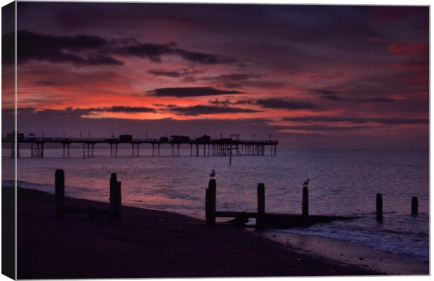      Teignmouth Sunrise 1                         Canvas Print by kevin wise