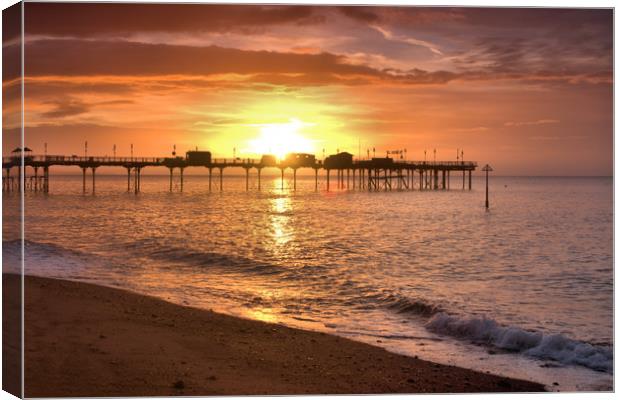 Teignmouth sunrise 2                               Canvas Print by kevin wise