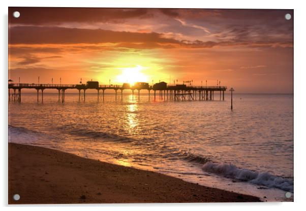 Teignmouth sunrise 2                               Acrylic by kevin wise