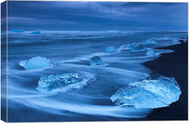 Melting Ice on Iceland Beach  Canvas Print by Arterra 