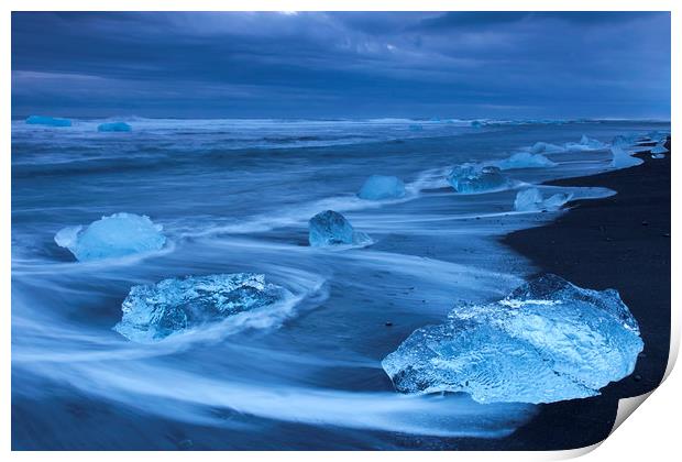 Melting Ice on Iceland Beach  Print by Arterra 