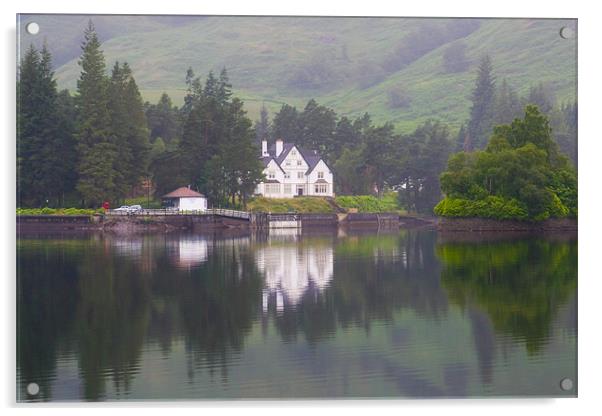 Stronachlachar Pier Loch Katrine, Trossachs Acrylic by Douglas Kerr